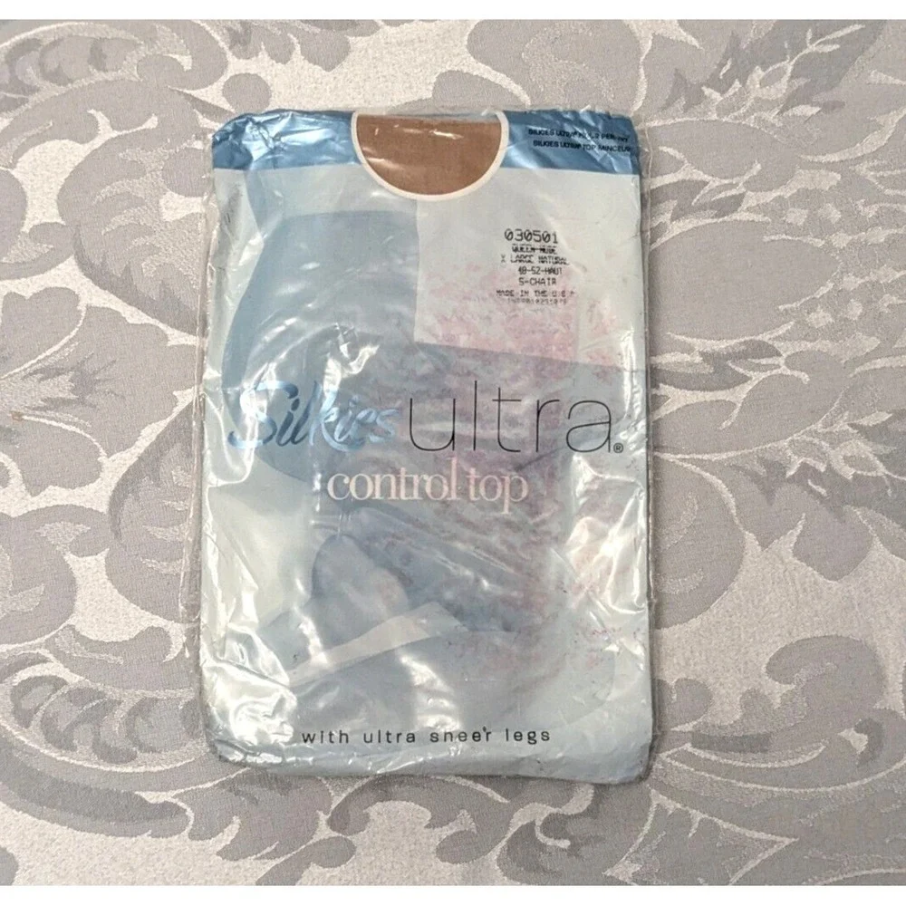 Silkies Y2K Vtg Hosiery Lot 4 NIB Queen Nude Control Top Pantyhose Shaper Shorts